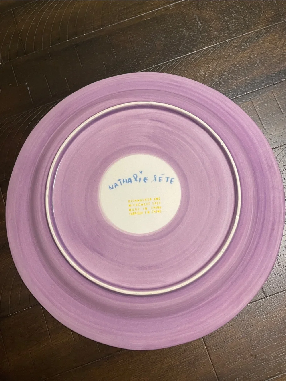 Anthropologie Purple-Trim Eiffel Tower Decorative Plate